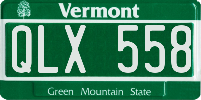 VT license plate QLX558
