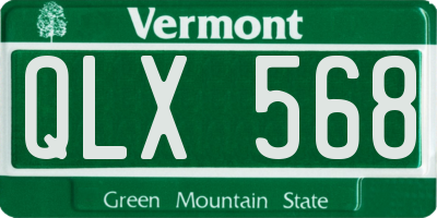 VT license plate QLX568