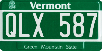 VT license plate QLX587