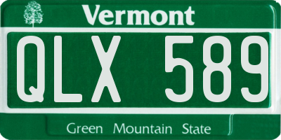 VT license plate QLX589