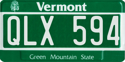 VT license plate QLX594