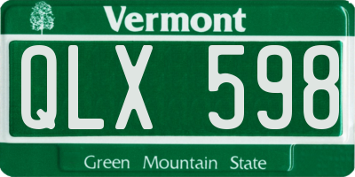VT license plate QLX598