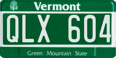 VT license plate QLX604