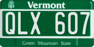 VT license plate QLX607