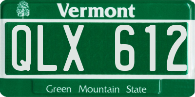 VT license plate QLX612