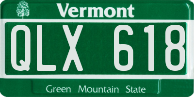 VT license plate QLX618