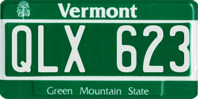 VT license plate QLX623