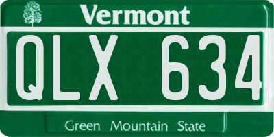 VT license plate QLX634
