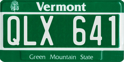 VT license plate QLX641