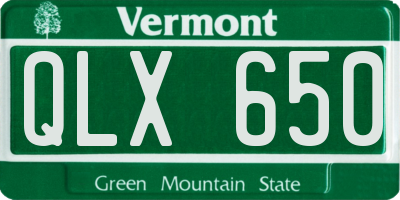 VT license plate QLX650