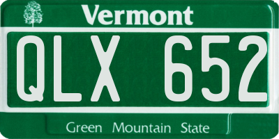 VT license plate QLX652