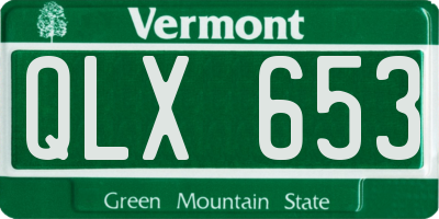 VT license plate QLX653