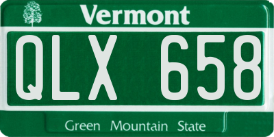 VT license plate QLX658