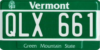 VT license plate QLX661