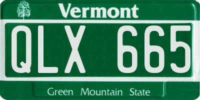 VT license plate QLX665