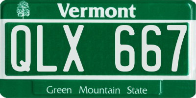 VT license plate QLX667