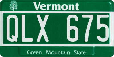 VT license plate QLX675