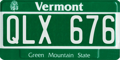 VT license plate QLX676