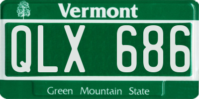 VT license plate QLX686