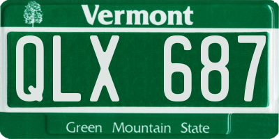 VT license plate QLX687