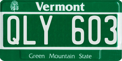 VT license plate QLY603