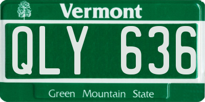 VT license plate QLY636