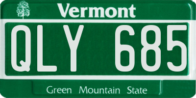VT license plate QLY685