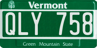 VT license plate QLY758