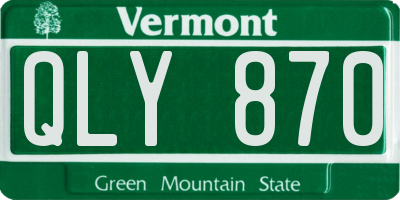 VT license plate QLY870