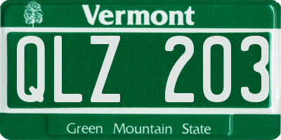 VT license plate QLZ203