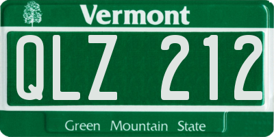 VT license plate QLZ212