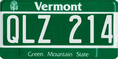 VT license plate QLZ214