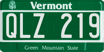 VT license plate QLZ219