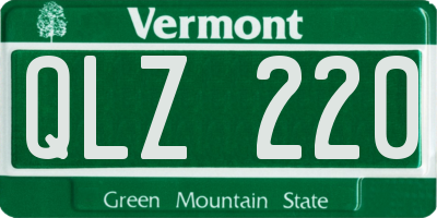 VT license plate QLZ220