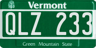 VT license plate QLZ233