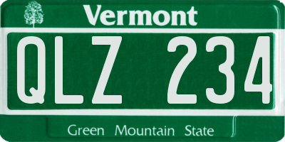VT license plate QLZ234