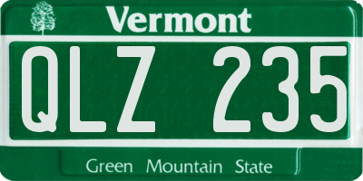 VT license plate QLZ235