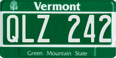 VT license plate QLZ242
