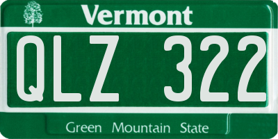 VT license plate QLZ322