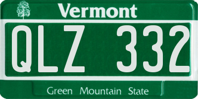 VT license plate QLZ332