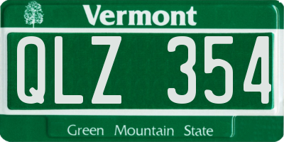 VT license plate QLZ354