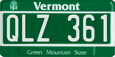 VT license plate QLZ361