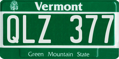 VT license plate QLZ377
