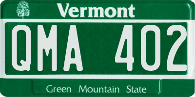 VT license plate QMA402