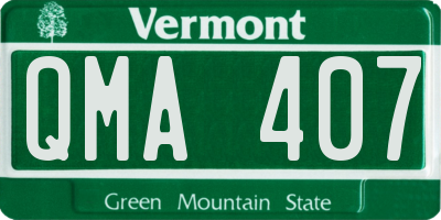 VT license plate QMA407