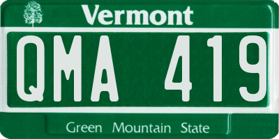 VT license plate QMA419