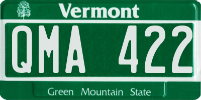 VT license plate QMA422