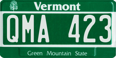 VT license plate QMA423