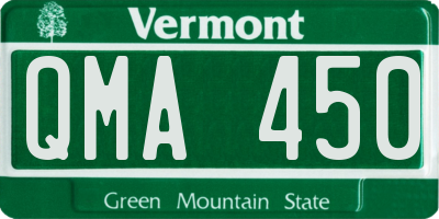 VT license plate QMA450