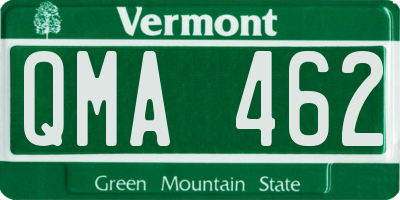 VT license plate QMA462